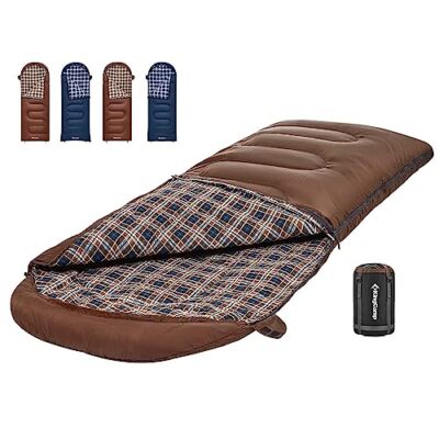 Cotton Flannel Sleeping Bag, Big and Tall Sleeping Bags COFFEE