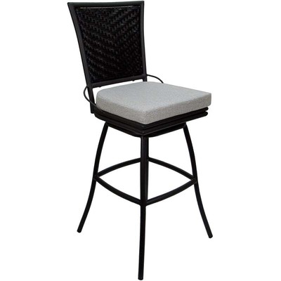 Outdoor or Indoor Counter 26'' Bar Stool Elon  - White - Black