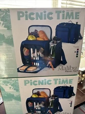 NEW IN BOX MALIBU PICNIC TIME COOLER TOTE  Navy Blue w Ga Tech Logo