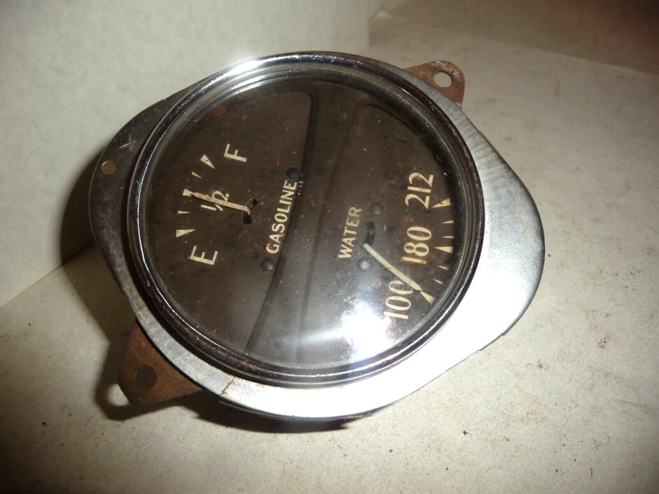 Conjunto de medidor de temperatura de gasolina y agua serie 40 1934 Foto 3 de 4