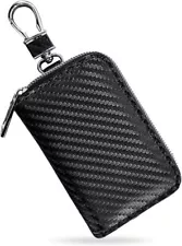 Faraday Key Fob Protector Box, Carbon Fiber Car Shielding Bag for Black 