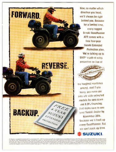 Original 1997 Suzuki ATV - Original Print Advertisement (Ad 7.5in x 10.5in)