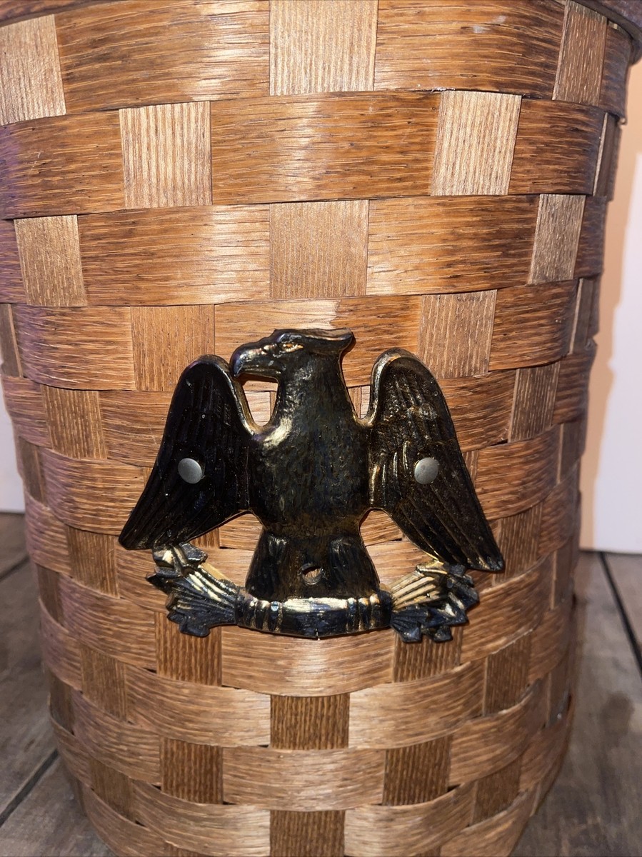 Vintage Basketville Putney Vermont Basket With American Eagle, Lid