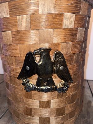 Vintage Basketville Putney Vermont Basket With American Eagle, Lid
