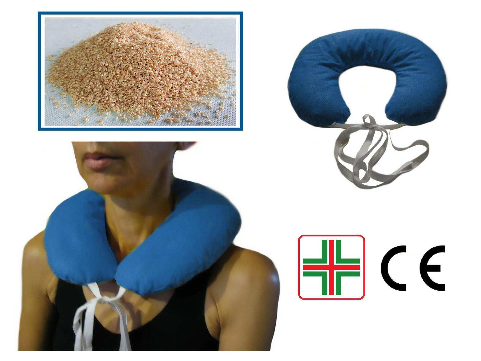 Cuscino con Pula di Miglio Riscaldabile Scaldacollo Cervicale Riscaldante Nuca