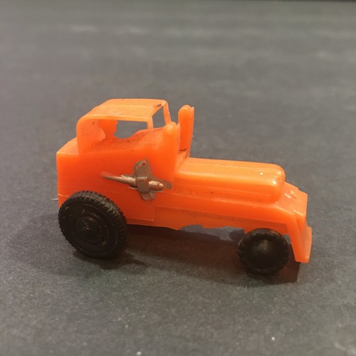 Vintage 1950s Plastic Orange Tractor Miniature