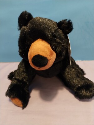 Teddy Mountain Black Bear Plush 8'' Sitting Soft Stuffed Animal w/Tags