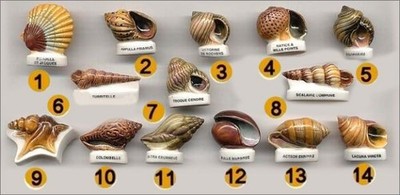 1999 NORDIA LES COQUILLAGES FEVE PORZELLAN 3D zur Auswahl