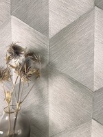 Newroom Vliestapete Grau 3D Rauten Geometrisch Modern Metallic Wohnzimmer Edel