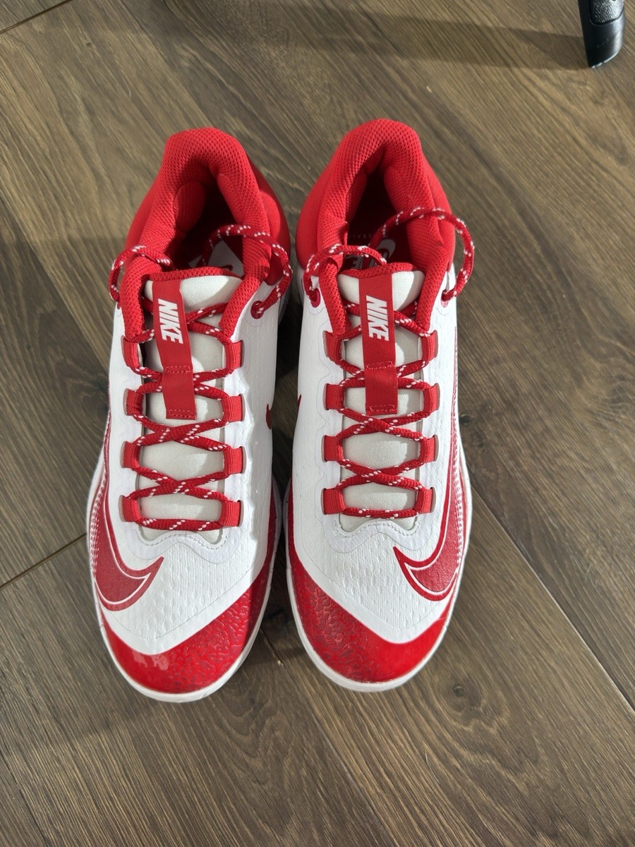 Men's 9 Nike Alpha Huarache Elite 4 Low Red Baseball Cleats SHIP