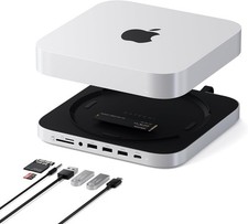 Satechi Mac mini Hub Stand, NVMe/SATA SSD Enclosure, USB-C 10Gbps, Silver