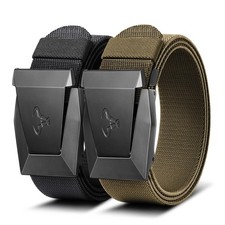 Men Belt 2 Pack,Tactical Stretch Belt Adjustable For Rigger Military Heavy Du...