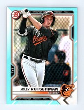 Adley Rutschman /499 SKY BLUE PROSPECT SP Parallel 2021 Bowman Baltimore Orioles