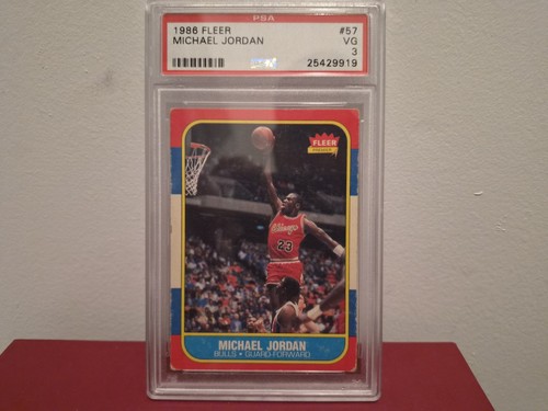 1986 Fleer #57 Michael Jordan RC Rookie PSA 3 VG