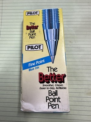 Vintage NOS Box Pilot #BP-S BPS Fine Point Pen Blue Ink Made in Japan 10pc