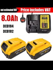 2Pack Battery Charger for DeWalt 10.8-18V XR Replace DCB200 DCB184 DCB182 Li-ion