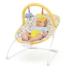 Portable Baby Bouncer Infant Rocker w/Removable Toys Bar Music 3-Point Harness
