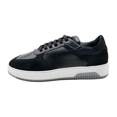 Pollini Schuhe Herren Gr. 45 Sneaker schwarz Leder Wildleder Angebot 250  rd57