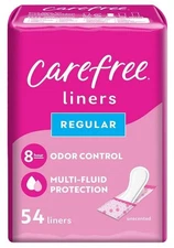 Carefree Panty Liners for Women, Regular, Wrapped, Unscented, 54ct