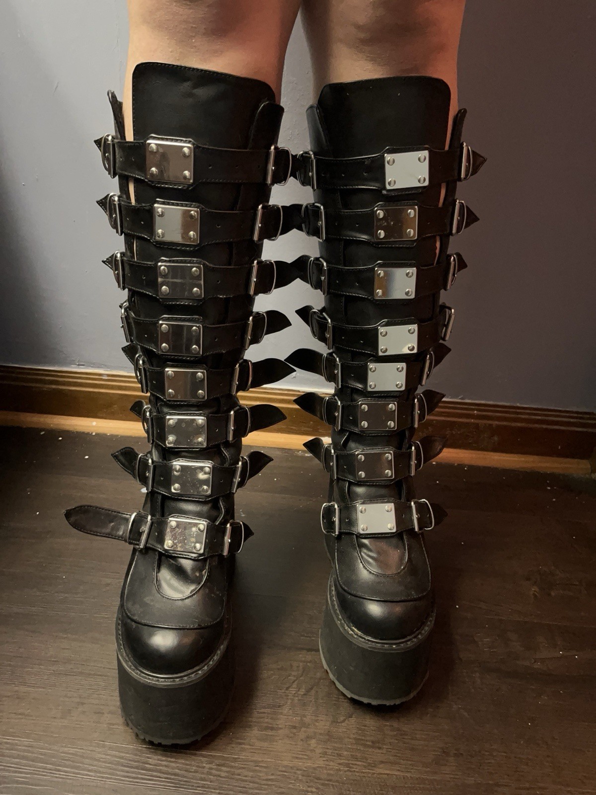 Demonia Swing 815 Womens  Platform Black Buckle K… - image 4