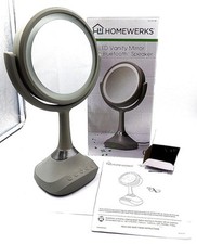 Homewerks Makeup LED Mirror with Bluetooth Speaker - Chrome Grey 76-101-BT