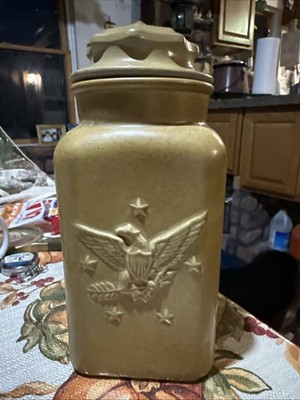 Vintage Canister Bicentennial Eagle Ceramic
