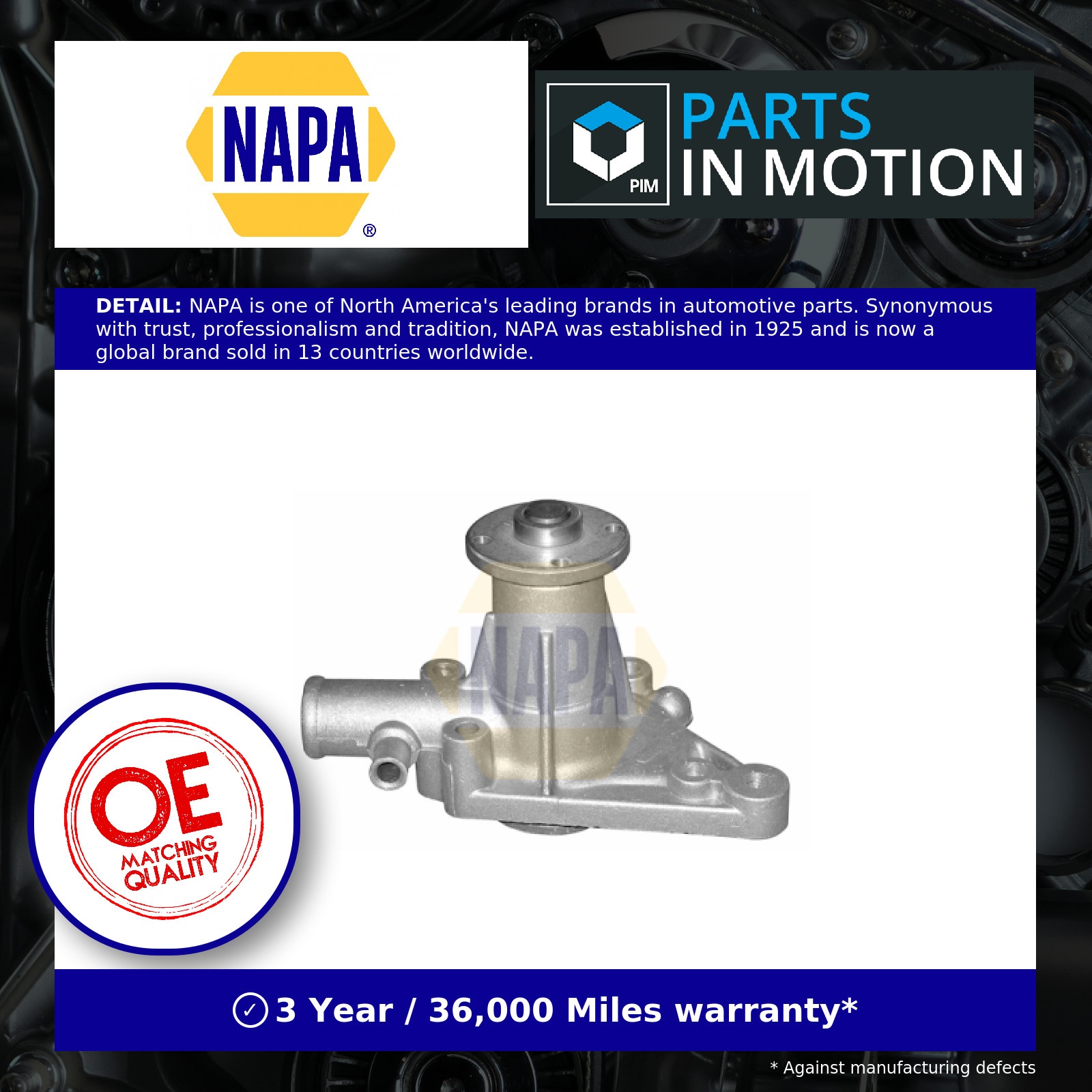 Water Pump fits ROVER SD1 2.0 2.3 2.6 77 to 86 Coolant NAPA 12A1332 12A1690 New
