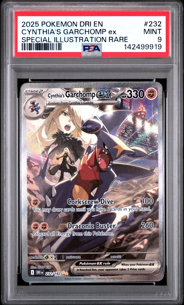 2025 POKEMON DRI EN-DESTINED RIVALS #232 CYNTHIA'S GARCHOMP EX PSA
