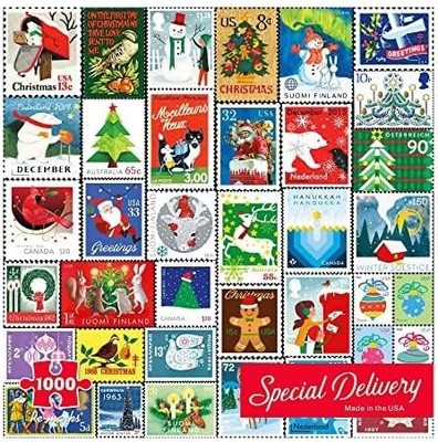 1000-Piece Christmas Collage Puzzle 26.75 x 19.25 Inches Berry All Ages