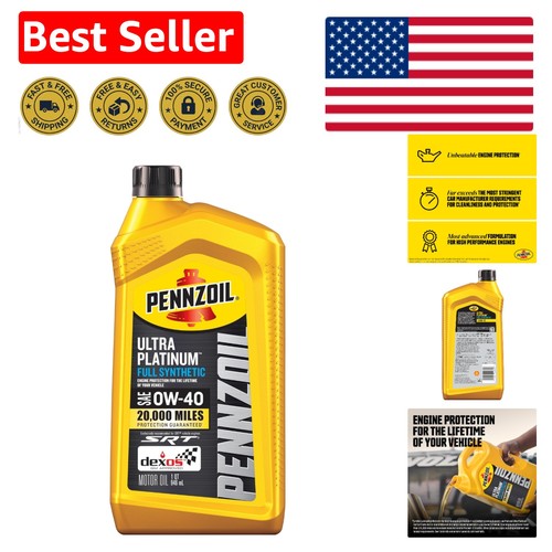 1 Quart Ultra Platinum Full Synthetic 0W-40 Motor Oil - 750,000-Mile Protection - Picture 1 of 9