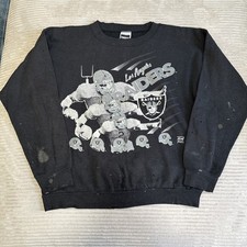 Vintage 90s Los Angeles Raiders Crewneck Sweatshirt NFL Football Men's Size XL