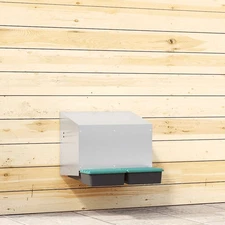 Chicken Nesting Box 2 Compartments Wall-Mounted Galvanised Steel