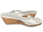 Size 11 Women Nine West Zimply Medium White Synthetic Wedge Sandal PreOwned Good