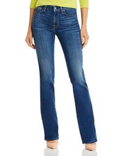 7 For All Mankind Kimmie Mid Rise Bootcut Jeans Women's 27 Blue Button Closure