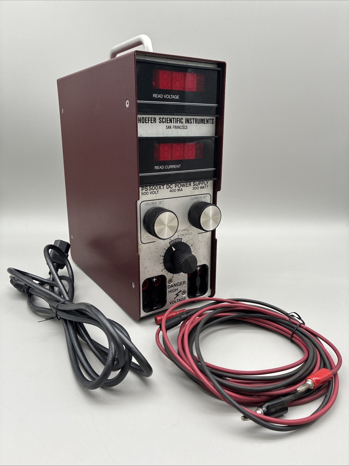 HSI Hoefer Scientific Instruments PS500XT DC Power Supply 500V 400MA 200W +Leads