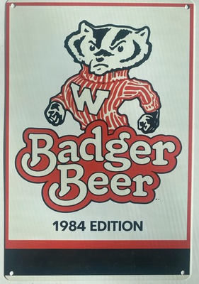 #ad #ad Wisconsin Badgers Badger Beer Sign 1983 Retro $18.79