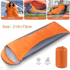 4-Season Single Sleeping Bag Waterproof Outdoor Camping Hiking Mummy Zip Bags UK