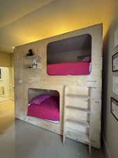 Hand Made Bunk Bed, With Storage, Lighting And Shelves