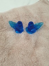 Set Of 2 Leo Ward Glass Blue Bird of Happiness Signed Figurines 1994 Glossy