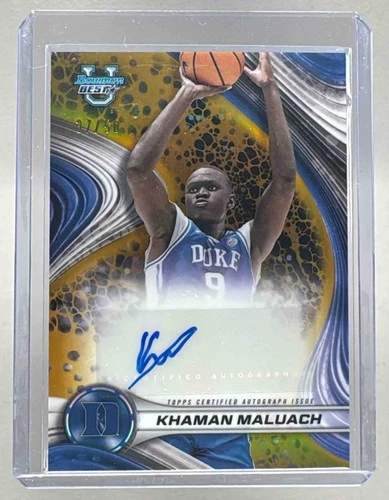Khaman Maluach 2024 Bowman University Best #B24-KM Gold Refractor Auto /50