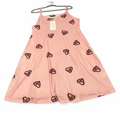 BloomChic NWT 14/16 Pink Heart Pattern Midi Dress