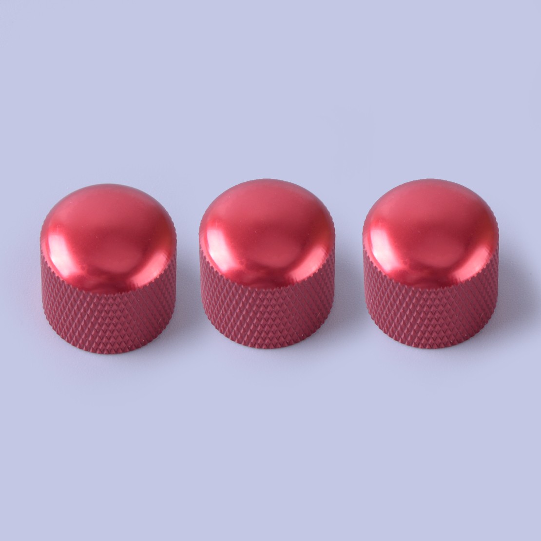 3pcs Red Metal Dome Knobs Electric Guitar Bass Tone Volume Control Knobs