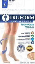Truform Leg Health Compression Socks - Below Knee - Beige - Large, 20-30