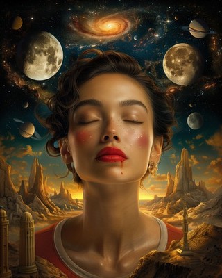 8x10 Art Print Closed Eyes Woman - 31396530