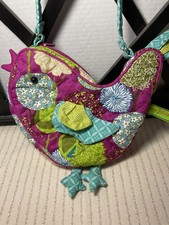 Sassy Pet Saks Quilted Chick Purse, Purple/Blues/Greens, perfect for Easter