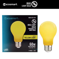 60-Watt Equivalent A19 Outdoor Bug Light Yellow LED Light Bulb 1-Pack