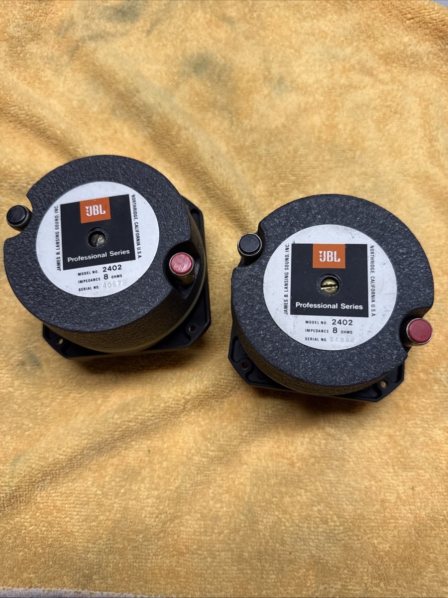 Pair JBL 2402 Bullet Tweet-Alnico- 8-0hm-JBL USA diaphrams-Pro