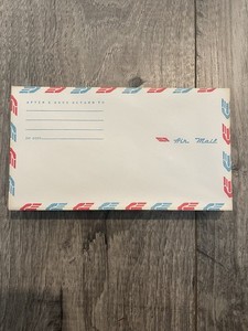 Vintage Air Mail Envelopes Lot of 25 Unused 6.5″ × 4″ Red/Blue Border
