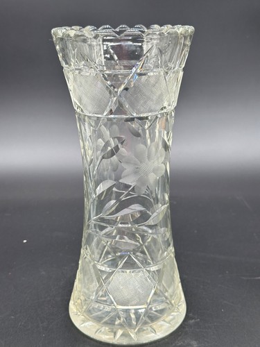 ANTIKE VASE Amerikanischer Brillant ABP KORSETT BLUMENVASE Kristall Art Deco 20er Jahre