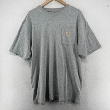 CARHARTT Shirt Men L Tall K87 Loose Fit Heavyweight Short Sleeve Pocket Tee Gray